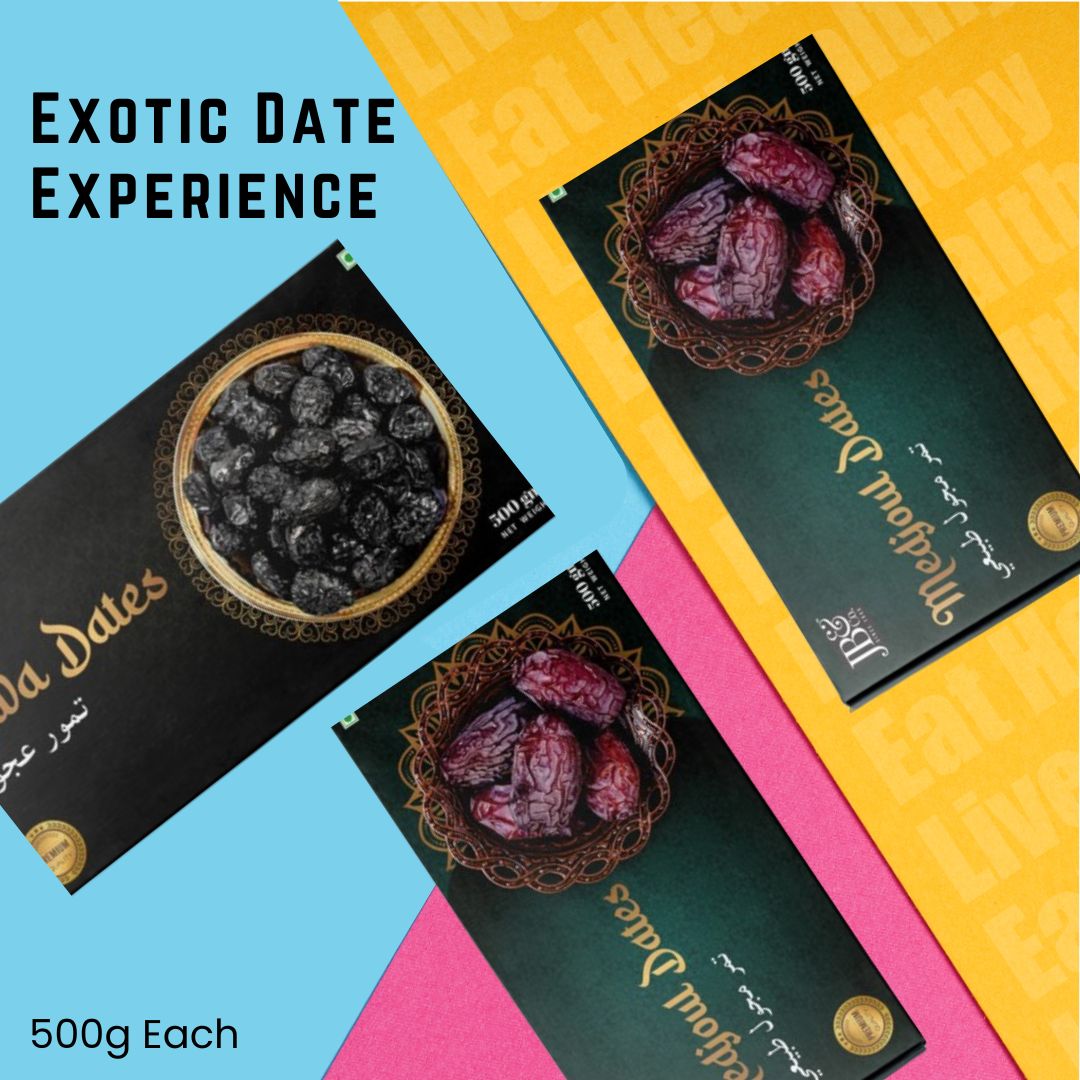 Exotic Dates Duo | Ajwa & Medjoul | Pack of 500g X 2