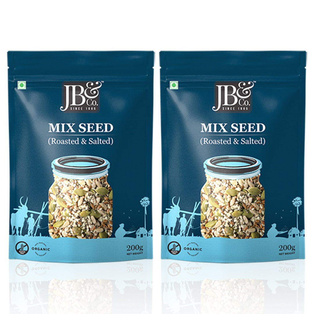 JB&CO Organic Mix Seeds roasted & Salted | pack of (200g X 2)